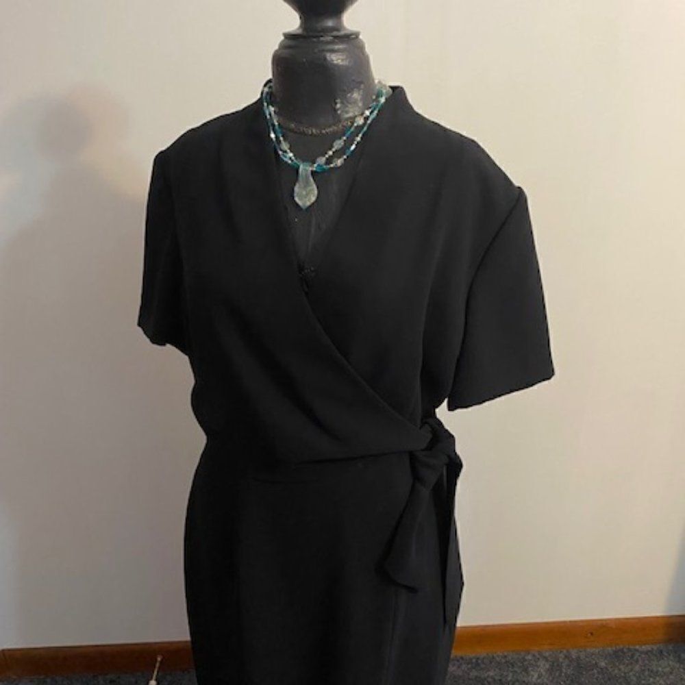 Donna Morgan black wrap dress, size S/M